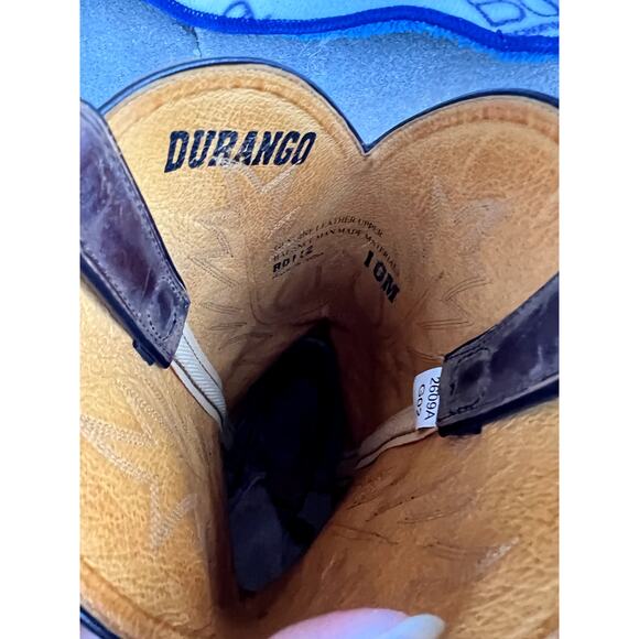 Women's Durango brown leather slouch cowboy western boots size 10 - Picture 7 of 7